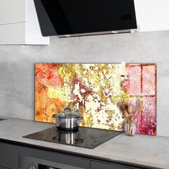 Apsauga nuo purslų stiklo plokštė Oranžinė abstrakcija, 120x60 cm, įvairių spalvų kaina ir informacija | Virtuvės baldų priedai | pigu.lt