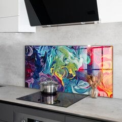 Apsauga nuo purslų stiklo plokštė Spalvinga abstrakcija, 120x60 cm, įvairių spalvų kaina ir informacija | Virtuvės baldų priedai | pigu.lt
