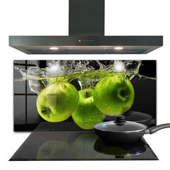 Apsauga nuo purslų stiklo plokštė Žalieji obuoliai vandenyje, 120x60 cm, įvairių spalvų kaina ir informacija | Virtuvės baldų priedai | pigu.lt