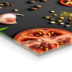 Apsauga nuo purslų stiklo plokštė Itališka virtuvė Bazilikas Pomidorai, 120x60 cm, įvairių spalvų цена и информация | Комплектующие для кухонной мебели | pigu.lt