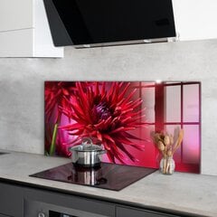 Apsauga nuo purslų stiklo plokštė Raudonoji Dahlia gėlė, 120x60 cm, įvairių spalvų kaina ir informacija | Virtuvės baldų priedai | pigu.lt