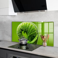 Apsauga nuo purslų stiklo plokštė Žalias paparčio lapas, 120x60 cm, įvairių spalvų kaina ir informacija | Virtuvės baldų priedai | pigu.lt