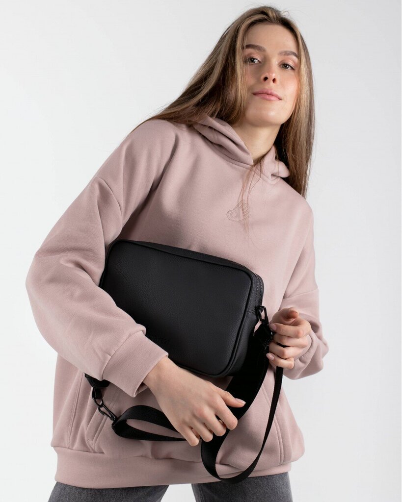 Krepšys Milinal Crossbody bag, juodos spalvos, eko oda kaina ir informacija | Moteriškos rankinės | pigu.lt