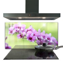 Apsauga nuo purslų stiklo plokštė Violetinė orchidėja, 120x60 cm, įvairių spalvų kaina ir informacija | Virtuvės baldų priedai | pigu.lt