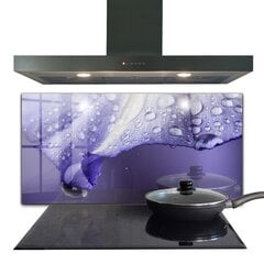 Apsauga nuo purslų stiklo plokštė Violetinė Gėlės Žiedlapis, 120x60 cm, įvairių spalvų kaina ir informacija | Virtuvės baldų priedai | pigu.lt
