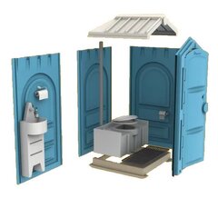 Plastikinis lauko tualetas EcoStyle standart, 1.10x1.20x2.20 m, mėlynas kaina ir informacija | Sodo nameliai, malkinės, pastogės | pigu.lt