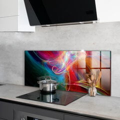 Apsauga nuo purslų stiklo plokštė Abstrakti vibruojanti energija, 125x50 cm, įvairių spalvų kaina ir informacija | Virtuvės baldų priedai | pigu.lt