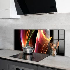 Apsauga nuo purslų stiklo plokštė Energijos bangų abstrakcija, 125x50 cm, įvairių spalvų цена и информация | Комплектующие для кухонной мебели | pigu.lt