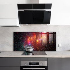Apsauga nuo purslų stiklo plokštė Galaktika Chaosas Fantazija, 125x50 cm, įvairių spalvų цена и информация | Комплектующие для кухонной мебели | pigu.lt