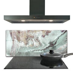 Apsauga nuo purslų stiklo plokštė Marmuro akmens tekstūra, 125x50 cm, įvairių spalvų цена и информация | Комплектующие для кухонной мебели | pigu.lt