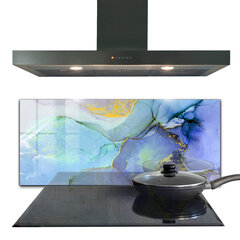 Apsauga nuo purslų stiklo plokštė Mėlynosios energijos abstrakcija, 125x50 cm, įvairių spalvų цена и информация | Комплектующие для кухонной мебели | pigu.lt
