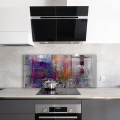 Apsauga nuo purslų stiklo plokštė Abstrakti tapyba, 125x50 cm, įvairių spalvų kaina ir informacija | Virtuvės baldų priedai | pigu.lt