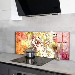Apsauga nuo purslų stiklo plokštė Oranžinė abstrakcija, 125x50 cm, įvairių spalvų kaina ir informacija | Virtuvės baldų priedai | pigu.lt
