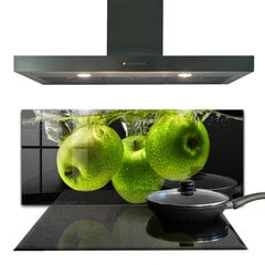 Apsauga nuo purslų stiklo plokštė Žalieji obuoliai vandenyje, 125x50 cm, įvairių spalvų kaina ir informacija | Virtuvės baldų priedai | pigu.lt