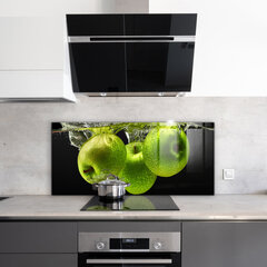Apsauga nuo purslų stiklo plokštė Žalieji obuoliai vandenyje, 125x50 cm, įvairių spalvų kaina ir informacija | Virtuvės baldų priedai | pigu.lt