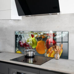 Apsauga nuo purslų stiklo plokštė Sultingas vaisių limonadas, 125x50 cm, įvairių spalvų kaina ir informacija | Virtuvės baldų priedai | pigu.lt