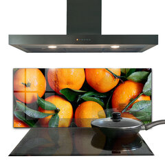 Apsauga nuo purslų stiklo plokštė Sultingi sicilietiški apelsinai, 125x50 cm, įvairių spalvų kaina ir informacija | Virtuvės baldų priedai | pigu.lt