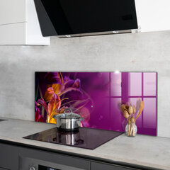 Apsauga nuo purslų stiklo plokštė Tamsi gėlė Tamsus augalas, 125x50 cm, įvairių spalvų kaina ir informacija | Virtuvės baldų priedai | pigu.lt