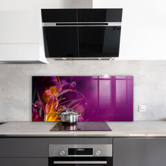 Apsauga nuo purslų stiklo plokštė Tamsi gėlė Tamsus augalas, 125x50 cm, įvairių spalvų kaina ir informacija | Virtuvės baldų priedai | pigu.lt
