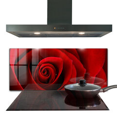 Apsauga nuo purslų stiklo plokštė Raudonos rožės meilė, 125x50 cm, įvairių spalvų kaina ir informacija | Virtuvės baldų priedai | pigu.lt