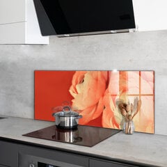 Apsauga nuo purslų stiklo plokštė Oranžinė vėdryno gėlė, 125x50 cm, įvairių spalvų kaina ir informacija | Virtuvės baldų priedai | pigu.lt