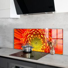 Apsauga nuo purslų stiklo plokštė Oranžinė gerberos gėlė, 125x50 cm, įvairių spalvų kaina ir informacija | Virtuvės baldų priedai | pigu.lt