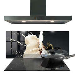 Apsauga nuo purslų stiklo plokštė Abstrakti balta gėlė, 125x50 cm, įvairių spalvų цена и информация | Комплектующие для кухонной мебели | pigu.lt