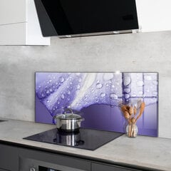 Apsauga nuo purslų stiklo plokštė Violetinė Gėlės Žiedlapis, 125x50 cm, įvairių spalvų цена и информация | Комплектующие для кухонной мебели | pigu.lt