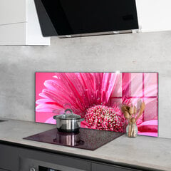 Apsauga nuo purslų stiklo plokštė Rožinių gėlių gamtos detalės, 125x50 cm, įvairių spalvų kaina ir informacija | Virtuvės baldų priedai | pigu.lt