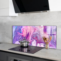 Apsauga nuo purslų stiklo plokštė Rožinė abstrakcija, 125x50 cm, įvairių spalvų kaina ir informacija | Virtuvės baldų priedai | pigu.lt
