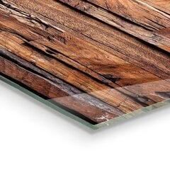 Apsauga nuo purslų stiklo plokštė Kaimiška medienos tekstūra, 125x50 cm, įvairių spalvų kaina ir informacija | Virtuvės baldų priedai | pigu.lt