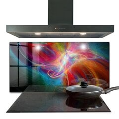 Apsauga nuo purslų stiklo plokštė Abstrakti vibruojanti energija, 140x70 cm, įvairių spalvų цена и информация | Комплектующие для кухонной мебели | pigu.lt
