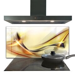 Apsauga nuo purslų stiklo plokštė Energijos bangų abstrakcija, 140x70 cm, įvairių spalvų цена и информация | Комплектующие для кухонной мебели | pigu.lt