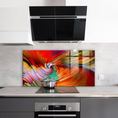 Apsauga nuo purslų stiklo plokštė Energingas spalvų mišinys, 140x70 cm, įvairių spalvų цена и информация | Комплектующие для кухонной мебели | pigu.lt