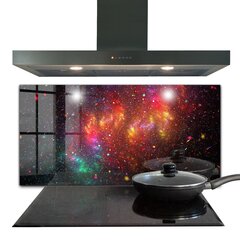 Apsauga nuo purslų stiklo plokštė Galaktika Chaosas Fantazija, 140x70 cm, įvairių spalvų цена и информация | Комплектующие для кухонной мебели | pigu.lt