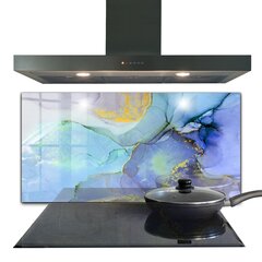 Apsauga nuo purslų stiklo plokštė Mėlynosios energijos abstrakcija, 140x70 cm, įvairių spalvų цена и информация | Комплектующие для кухонной мебели | pigu.lt
