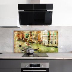 Apsauga nuo purslų stiklo plokštė Italija Venecijos vintage paveikslėlis, 140x70 cm, įvairių spalvų kaina ir informacija | Virtuvės baldų priedai | pigu.lt