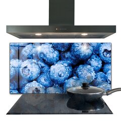 Apsauga nuo purslų stiklo plokštė Prinokusios mėlynės Uogos, 140x70 cm, įvairių spalvų kaina ir informacija | Virtuvės baldų priedai | pigu.lt