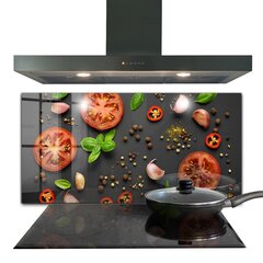 Apsauga nuo purslų stiklo plokštė Itališka virtuvė Bazilikas Pomidorai, 140x70 cm, įvairių spalvų kaina ir informacija | Virtuvės baldų priedai | pigu.lt