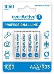 Įkraunamos baterijos everActive Ni-MH R03 AAA 1050 mAh Professional Line kaina ir informacija | Elementai | pigu.lt