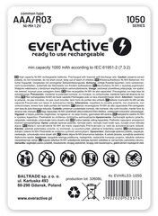 Įkraunamos baterijos everActive Ni-MH R03 AAA 1050 mAh Professional Line kaina ir informacija | Elementai | pigu.lt