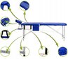 Masažo stalas Bodyfit, 186x60 cm, mėlynas kaina ir informacija | Masažo reikmenys | pigu.lt