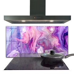 Apsauga nuo purslų stiklo plokštė Rožinė abstrakcija, 140x70 cm, įvairių spalvų kaina ir informacija | Virtuvės baldų priedai | pigu.lt