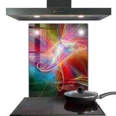 Apsauga nuo purslų stiklo plokštė Abstrakti vibruojanti energija, 60x80 cm, įvairių spalvų цена и информация | Комплектующие для кухонной мебели | pigu.lt