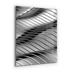 Apsauga nuo purslų stiklo plokštė Metalinių bangų abstrakcija, 60x80 cm, įvairių spalvų цена и информация | Комплектующие для кухонной мебели | pigu.lt