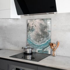 Apsauga nuo purslų stiklo plokštė Abstraktus spalvų sūkurinis raštas, 60x80 cm, įvairių spalvų цена и информация | Комплектующие для кухонной мебели | pigu.lt