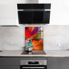 Apsauga nuo purslų stiklo plokštė Energingas spalvų mišinys, 60x80 cm, įvairių spalvų цена и информация | Комплектующие для кухонной мебели | pigu.lt