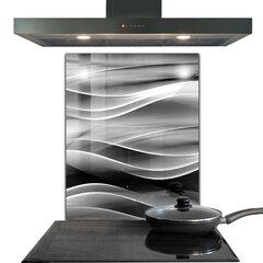 Apsauga nuo purslų stiklo plokštė Bangų abstrakcija, 60x80 cm, įvairių spalvų цена и информация | Комплектующие для кухонной мебели | pigu.lt