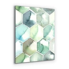 Apsauga nuo purslų stiklo plokštė Akvarelės geometriniai raštai, 60x80 cm, įvairių spalvų kaina ir informacija | Virtuvės baldų priedai | pigu.lt