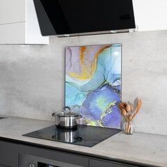 Apsauga nuo purslų stiklo plokštė Mėlynosios energijos abstrakcija, 60x80 cm, įvairių spalvų цена и информация | Комплектующие для кухонной мебели | pigu.lt